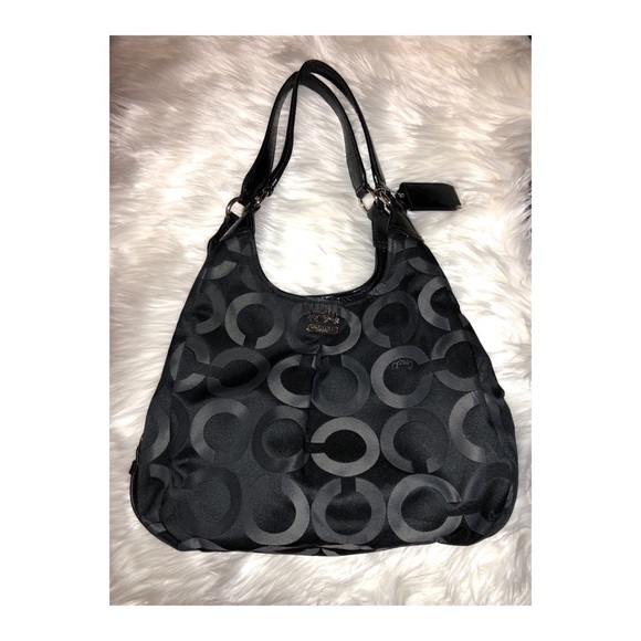 COACH Shoulder Bag-Women’s 
Purse Black/Grey👜 - Picture 1 of 7